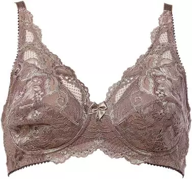 Полный хлопковый материал на коже Earth A75 [Lucien] Бюстгальтер, беспроводной, чашка, стильный, сбоку, женский, коричневый,