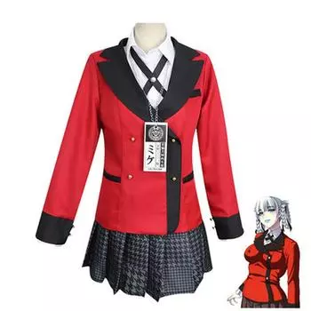 Полный комплект, 4 шт., аниме Kakegurui Momobami Kirari, костюм для косплея Jabami Yumeko, костюм для косплея Igarashi Sayaka, униформа S