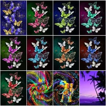 Полный комплект алмазной вышивки Бабочка 5d Diy Алмазная мозаика картина животное креативные фотографии домашний декор Full Round 20x30CM