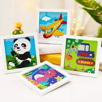 Полный комплект алмазной живописи с рамкой Яркий цвет Блестящая мультяшная тема DIY A