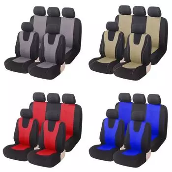 Полный комплект чехлов на автомобильные сиденья для Toyota Camry 40 50 2007 2008 2009 2012 2018 Corolla Verso 150 Fortuner 2017 Highlander Kluger Polyester&Four Seasons красный
