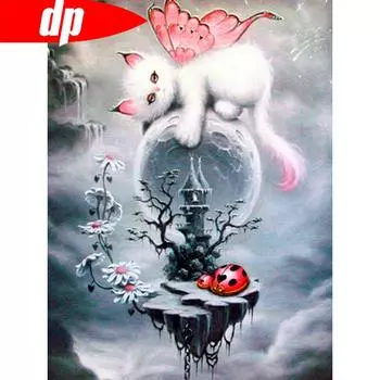 Полный комплект для алмазной вышивки, изображение кошки, стразы, алмазное животное, алмазное искусство, домашний декор 20X30CM