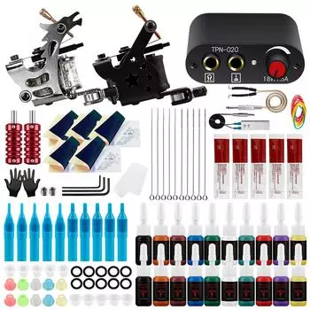 Полный комплект для татуировки PHOENIXY для начинающих, источник питания для татуировки 2 Pro, комплект тату-машины, 20 набор чернил для татуировки, принадлежности для татуировки