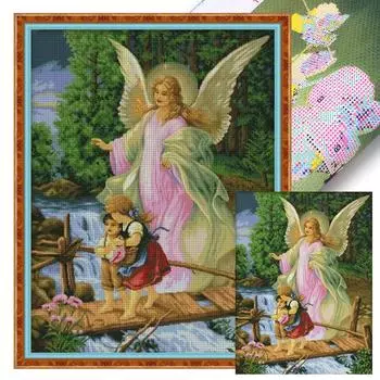 Полный комплект для вышивки крестиком «Девушка» из эко-хлопка 14CT R959