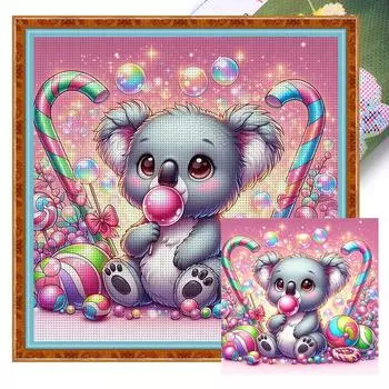 Полный комплект для вышивки крестиком из эко-хлопка 11CT с принтом животных 1