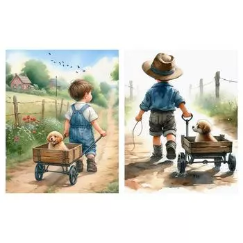 Полный комплект для вышивки крестиком с изображением собаки из эко-хлопка 11CT 2