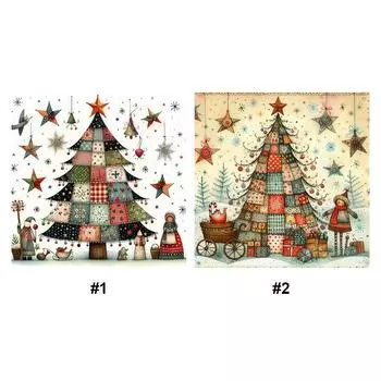 Полный комплект для вышивки крестом из эко-хлопка 11CT с принтом рождественской елки 1