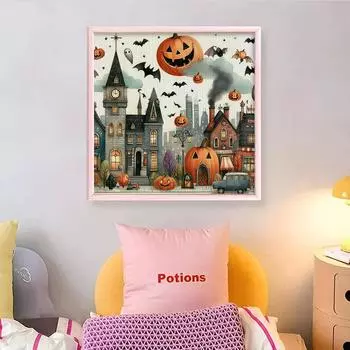 Полный комплект для вышивки крестом из эко-хлопка 11CT Printed Halloween Cross Stitch Art