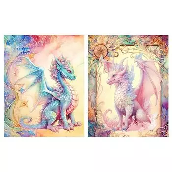 Полный комплект для вышивки крестом из эко-хлопка 11CT с принтом птерозавра 1