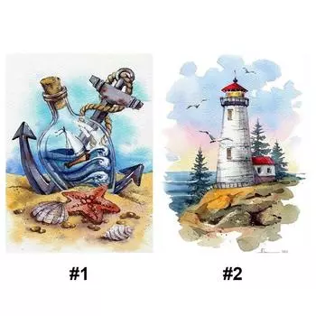 Полный комплект для вышивки крестом из эко-хлопка 11CT Printed Seaside Cross Stitch Art 1