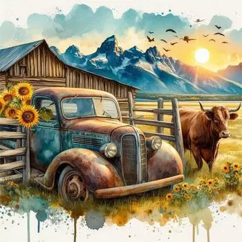 Полный комплект наклеек из комплекта ko-Baumwolle 11 CT Kreuzstich-Set «Wester» 1