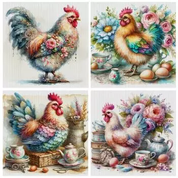 Полный комплект наклеек из комплекта ko-Baumwolle 14 CT Kreuzstich-Set «Hahn» 1