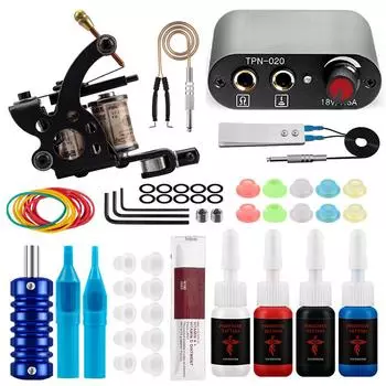 Полный комплект тату-машины PHOENIXY, 4 цвета, набор чернил для татуировки, набор мощных татуировок для начинающих, инструменты для боди-арта, набор татуировок