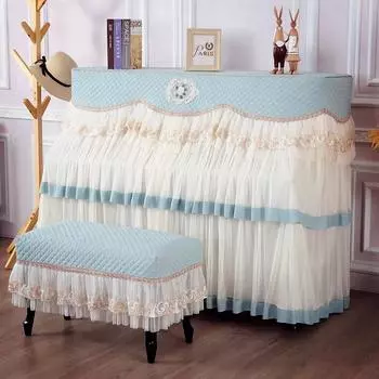 Полный комплект, утолщенный кружевной чехол для пианино, европейский минималистичный и практичный футляр для пианино, корейский стиль, сельская пылезащитная драпировка Цинь 58x38cm 1piece