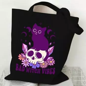 Полный кошачий принт сумки-шопперы модные сумки из холста с изображением животных для женщин и мужчин