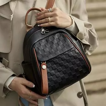 Полный кожаный женский стандартный рюкзак из натуральной кожи для деловых поездок и путешествий