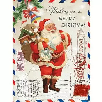 Полный круглый 5d алмазная живопись Санта-Клаус Зимняя Алмазная вышивка картина со стразами Рождественский подарок 30x40 см/12x16 дюймов 30x40cm NO Frame