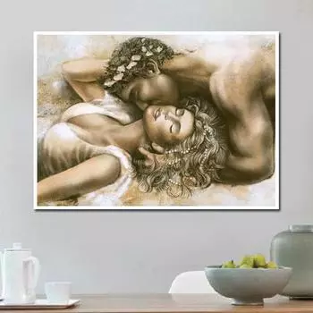Полный круглый 5D DIY Алмазная вышивка Любовь Пара Алмазная картина Вышивка крестом Горный хрусталь 20X30CM