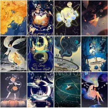 Полный круглый 5D Diy алмазная живопись мультяшный пейзаж Алмазная вышивка комиксов иллюстрация мозаичные художественные фотографии домашний декор Full Round 20x30CM