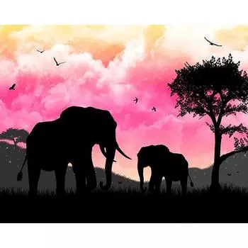 Полный круглый алмаз 5D DIY Алмазная картина два слона Вышивка крестом Стразы Мозаика Домашний декор 20X30CM