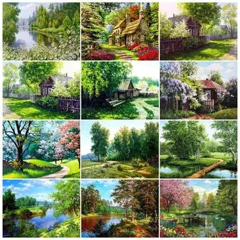 Полный круглый алмаз картина 5D DIY Алмазная вышивка Наборы пейзаж Мозаика Вышивка крестом Узор Домашний декор Full Round 20x30CM