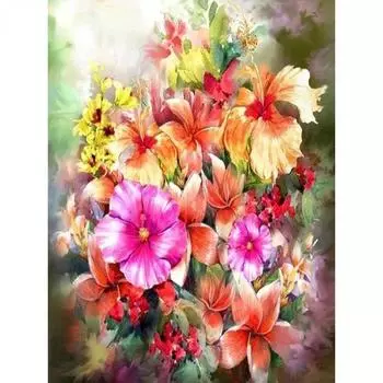Полный круглый алмаз картина цветок георгина Алмазная мозаика Алмазная вышивка абстрактный горный хрусталь домашний декор Full Round 20x30CM