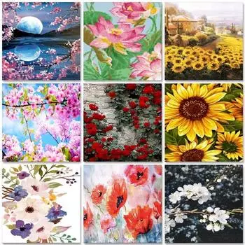 Полный круглый алмаз картина цветы 5D DIY наборы для алмазной вышивки мозаика крестиком узор домашний декор Full Round 20x30CM