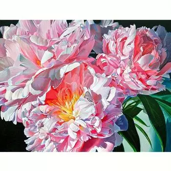 Полный круглый алмаз картина розовый цветок вышивка крестиком наборы мозаика домашний декор подарок 30x40 см 30x40cm NO Frame
