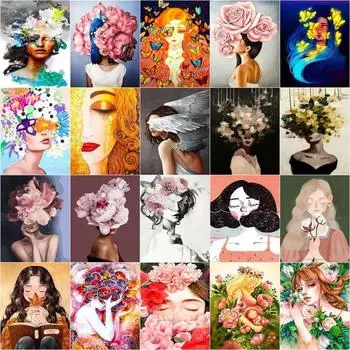 Полный круглый алмаз картина женщина вышивка крестиком 5D Алмазная вышивка стразами портрет ремесленный подарок домашний декор Full Round 20x30CM