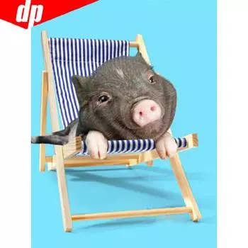 Полный круглый алмаз картина животных свинья горный хрусталь мозаика Алмазная вышивка крестиком 20X30CM