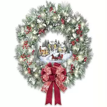 Полный круглый алмаз живопись карета вышивка дом картина горный хрусталь мозаика снег рождественские украшения 30x40 см/12x16 дюймов 30x40cm NO Frame