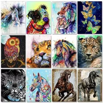 Полный круглый алмазная живопись Животные Вышивка крестом DIY 5D Алмазная мозаика Вышивка Картина Домашний декор Full Round 20x30CM