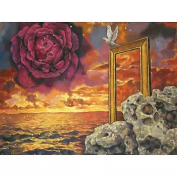 Полный круглый DIY Алмазный цветок 5D Алмазная картина Стразы Мозаика Декор 20X30CM