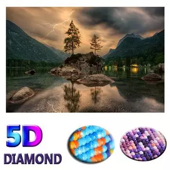 Полный круглый дрель 5D Алмазная картина Молния Алмазная вышивка Крестом 20X30CM