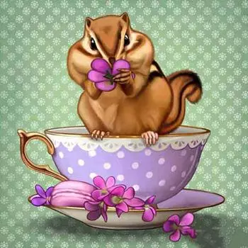 Полный круглый дрель 5D DIY Алмазная картина Мультяшный хомяк Вышивка крестом 3D Домашний декор 30X30CM