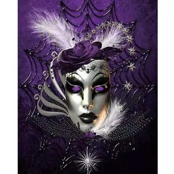 Полный круглый дрель 5D DIY Алмазная картина Цветочная маска 3D Алмазная вышивка Крестом Домашний декор 20X30CM