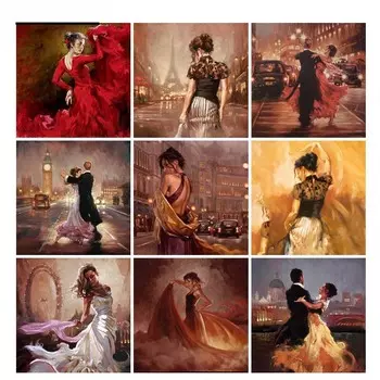 Полный круглый дрель 5D DIY Алмазная картина Красота танец 3D Вышивка крестиком 5D Домашний декор Подарок Full Round 20x20CM