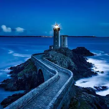 Полный круглый дрель 5D DIY Алмазная картина Вышивка крестом Приморский маяк Алмазная вышивка 30x30CM