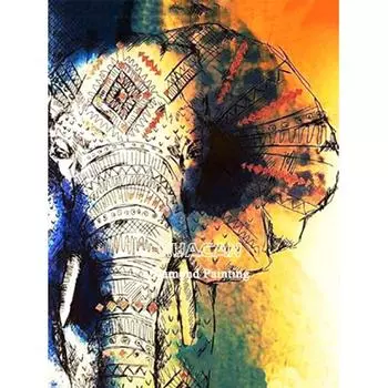 Полный круглый дрель 5D DIY Алмазная картина Животное слон Вышивка крестиком 3D Домашний декор 20X30CM