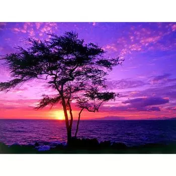 Полный круглый дрель 5D DIY Алмазная картина закат пейзаж горный хрусталь Мозаика Алмазная вышивка 20X30CM
