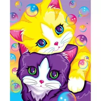 Полный круглый дрель 5D DIY Алмазная картина Мультяшный кот Вышивка крестиком 3D Домашний декор 20X30CM