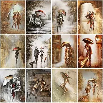 Полный круглый дрель 5D DIY Алмазная картина Романтическая пара Алмазная вышивка Мозаика Вышивка крестиком Художественный декор Подарок ручной работы Full Round 15x20CM