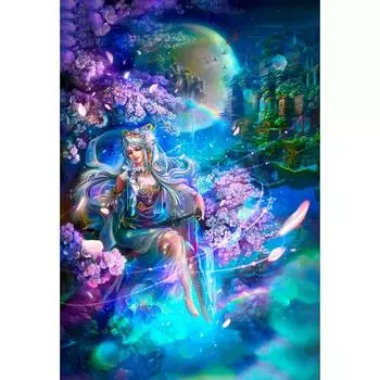 Полный круглый дрель 5D DIY Алмазная картина Мультяшная фея Вышивка крестом 3D Домашний декор 20X30CM