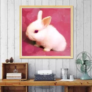 Полный круглый дрель Алмазная картина «Весенний кролик» Вышивка крестом Мозаика Ремесла Домашний декор 30x30CM