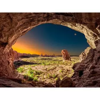 Полный круглый дрель Алмазная вышивка Пещерный пейзаж 5D DIY Алмазная картина Вышивка крестом Горный хрусталь 20X30CM
