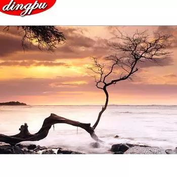 Полный круглый дрель алмазная живопись вышивка крестиком пейзаж DIY Алмазная вышивка крестиком украшение дома 20X30CM