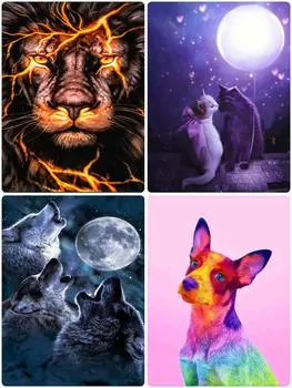 Полный круглый дрель алмазная живопись вышивка крестиком 5D Алмазная мозаика вышивка пейзаж животные мозаичный узор домашний декор ремесленный комплект Full Round 20x30CM