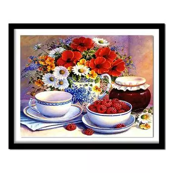 Полный круглый/квадратный 5D Diy Алмазная картина Цветочная вышивка Полный набор для вышивки крестом Домашний декор Подарок ручной работы Round 20x30cm