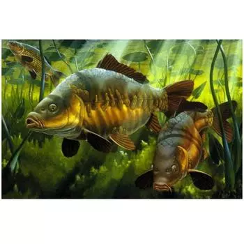 Полный круглый/квадратный 5D Diy алмазная живопись Золотой карп Алмазная вышивка наборы крестиков домашний декор подарки ручной работы Round 20x30cm