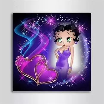 Полный круглый/квадратный 5D Diy алмазная живопись фиолетовый Бетти Алмазная вышивка полный набор крестиков домашний декор подарок ручной работы Round 25x25cm